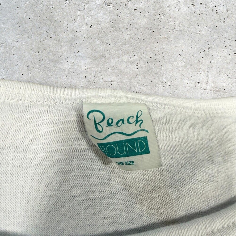 Vintage 90s Beach Bound Sun Graphic Pocket Tee Shirt Made In USA Single Stitch - Picture 7 of 9